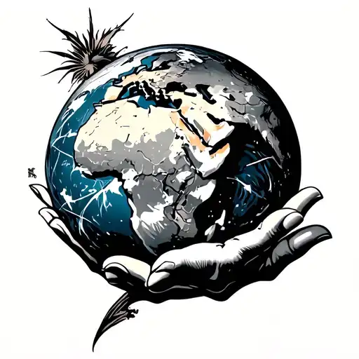 Dieu Atlas Holding The Earth Globe