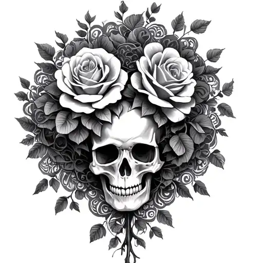 Skull Lace Roses Tree