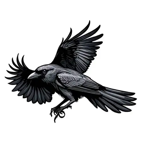 Crow Flying Rectangle Frame