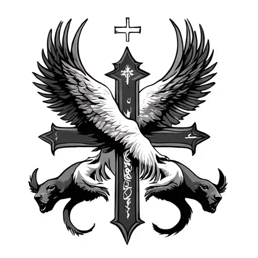 Religious With Cross And Animals