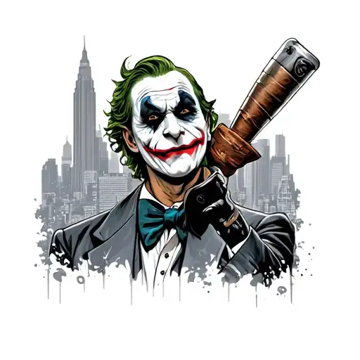 The Joker Hand With Leads Background With City