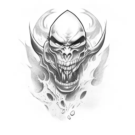 Evil Demon Fighting Against The Good