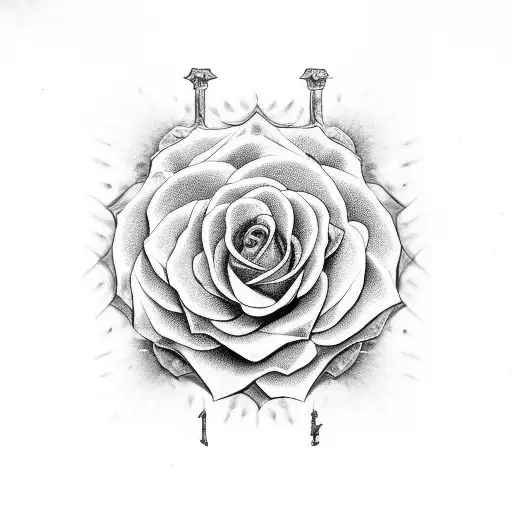 Scales Religious God Roses Shading