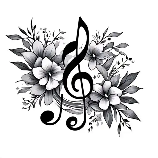 Music Notes Intertwined With Native Australian Florals