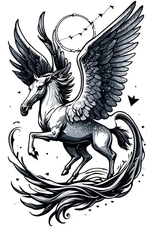 A Minimalist And Fine Tattoo With The Sign Of Unconditional Love And Also The Constellation Pegasus