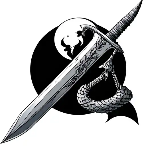 Dagger With Scale And Moon