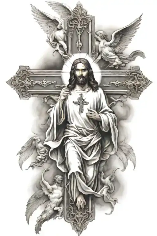Jesus Cross With Angels