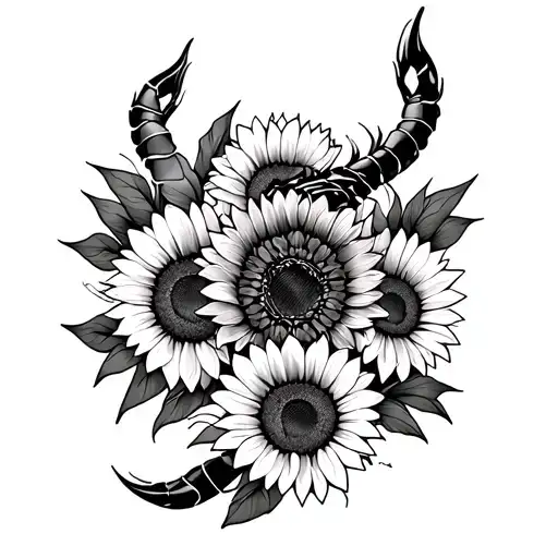 Scorpio And Sunflowers Emerging