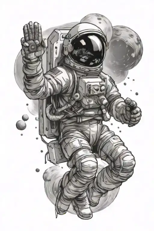 Astronaut Floating In Space