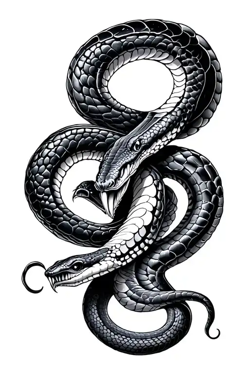 2 Heads Snake In Oposite Sides