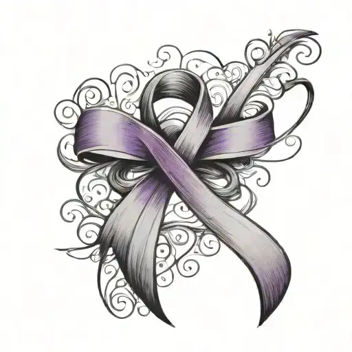 Purple Ribbon For Pancreatic Cancer Ribbon