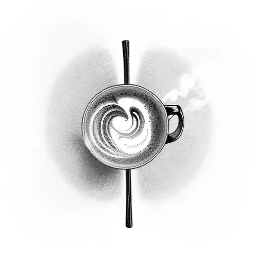 A Steaming Coffee Cup With An Acoustic Guitar As The Handle