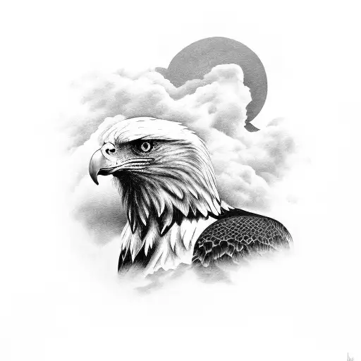 Eagle With Clouds