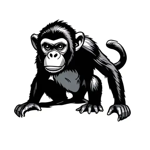 Metal Monkey Japanese Tattoo Design