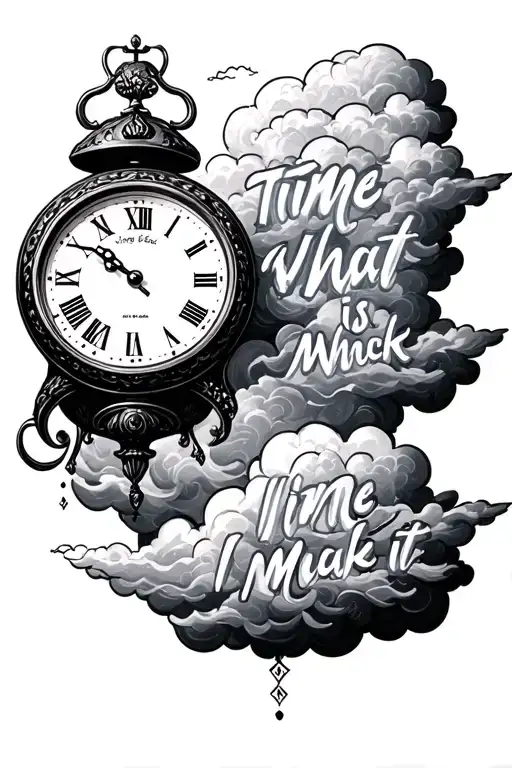 Clock That Is In The Clouds With The Words Time Is What I Make It