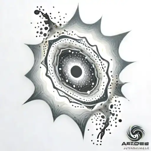 Realistic Galaxy Space Black Hole Eating Star