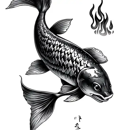 Memory Of Dad With Koi Fish And Something With Fire Department