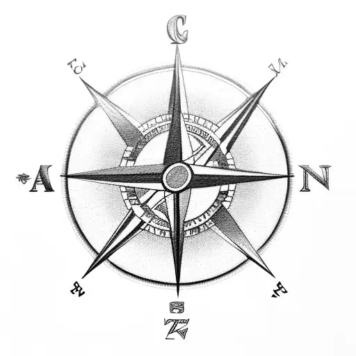 Aftica And New Zealand In A Compass