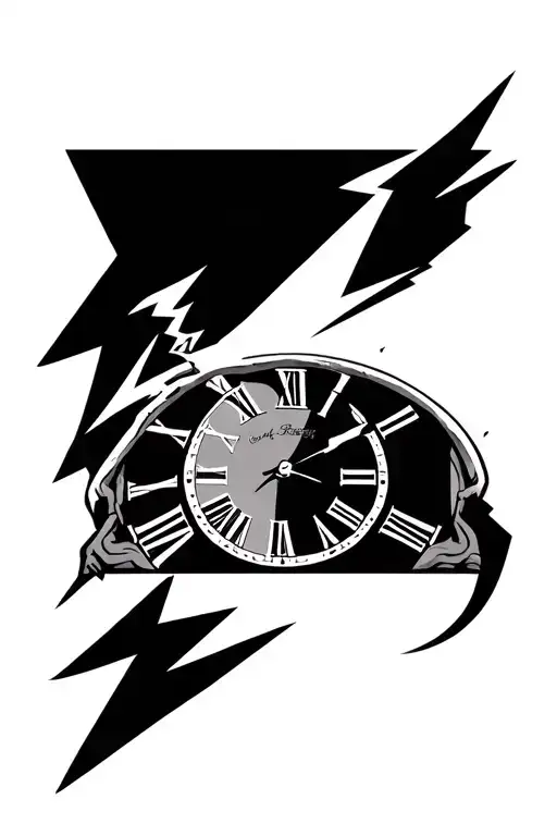 Lightning Bolts Into A Roman Numeral Clock Face