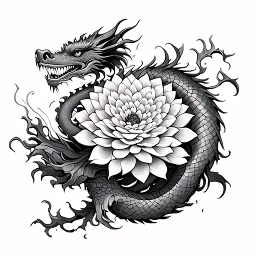 Chrysanthemum With Dragon Wrapped