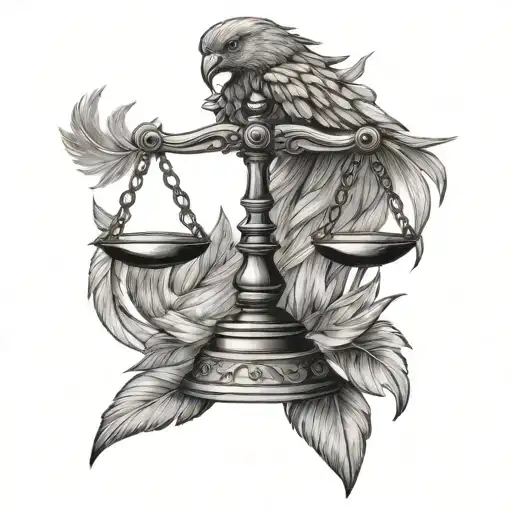 Scales Of Justice With Feather