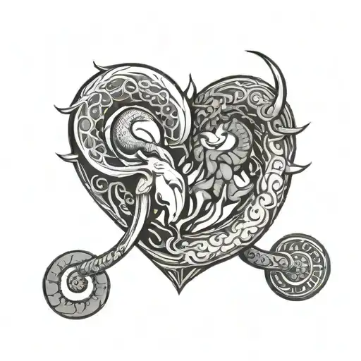 Cancer And Aries Love Symbol