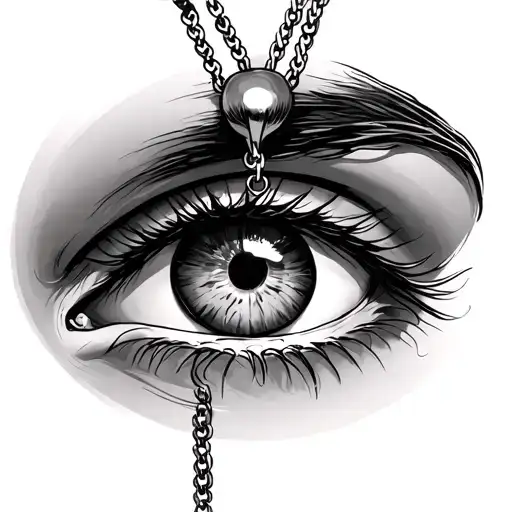 Armenian Eye Connected To A Necklace