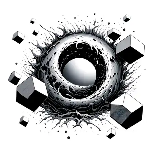 Hollow Cubes Falling Into Black Hole