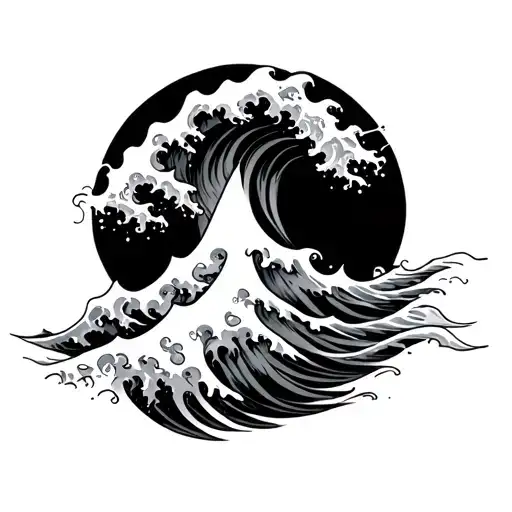 Wave Tattoo For Male Bicep