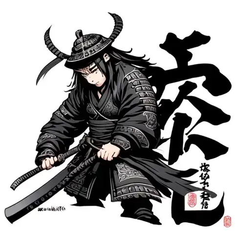 Anime Samurai And Text Cgro