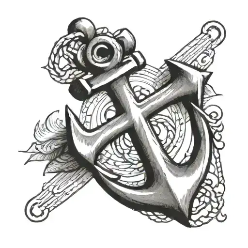 Anchor With Cross And Heart Shape