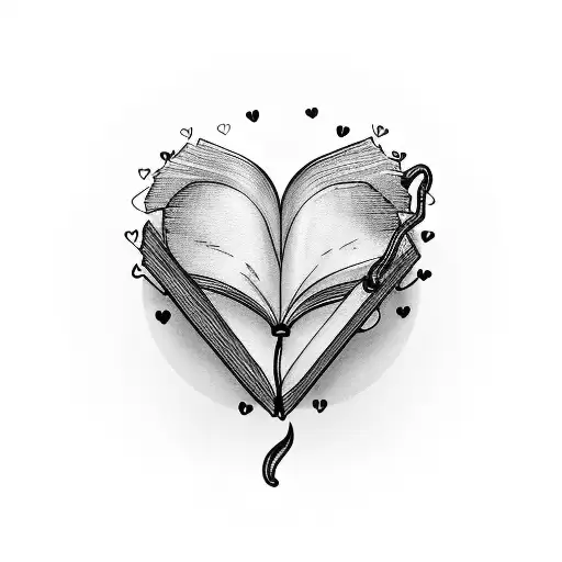 A Heart-shaped Vinyl Record With A Book And A Coffee Cup On Top