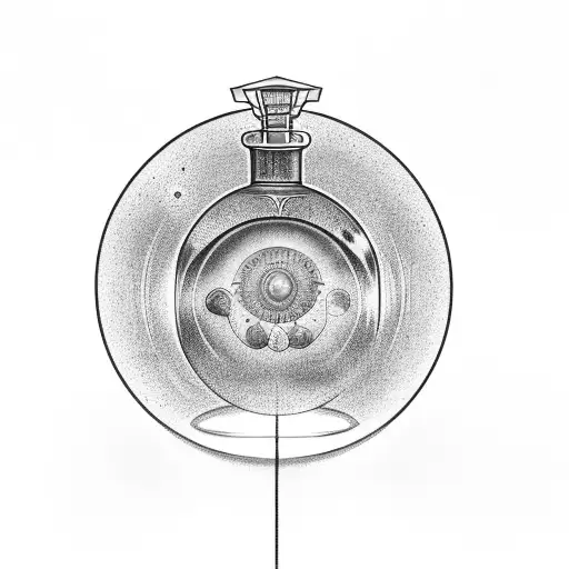 Perfume Bottle With Moon Phases Inside It