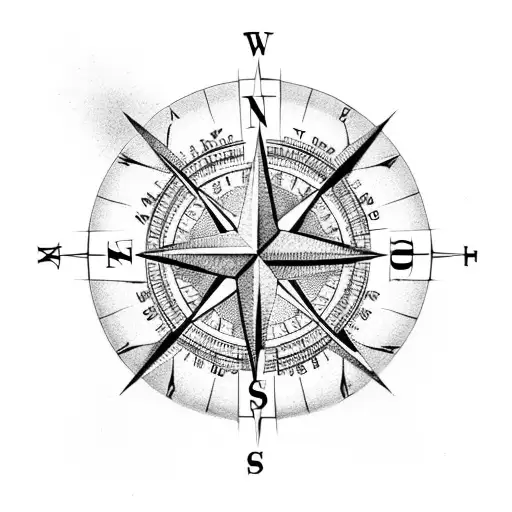 Compass With Roman Numerals