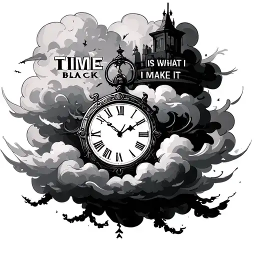 Clock That Is In The Clouds With The Words Time Is What I Make It