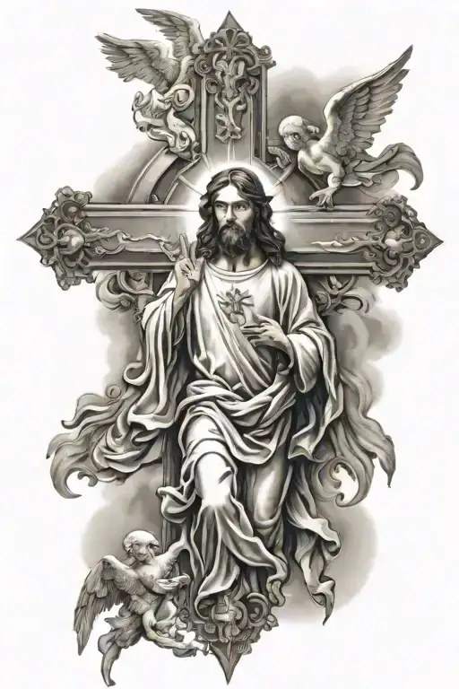 Jesus Cross With Angels