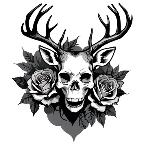 Skull And Roses And Deer