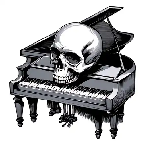Skull And Piano