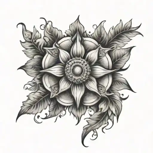 Sun Shining Flowers Surrounding