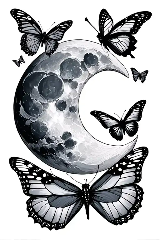Moon And Butterflys