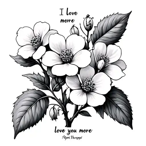 Hawthorn Flowers With I Love You More