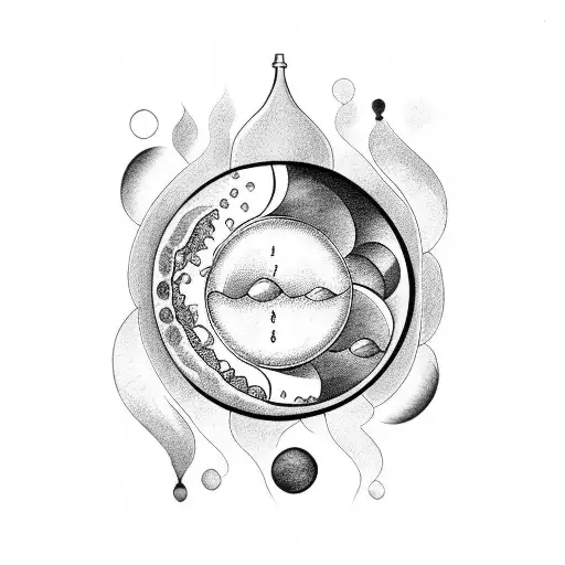 Perfume Bottle With Moon Phases Inside It