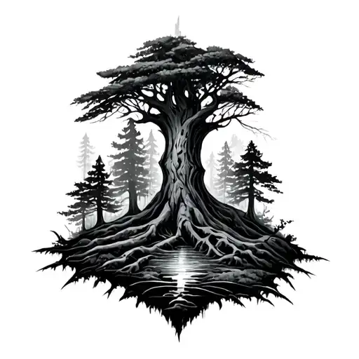 Cyber Sigilism Forest Scene