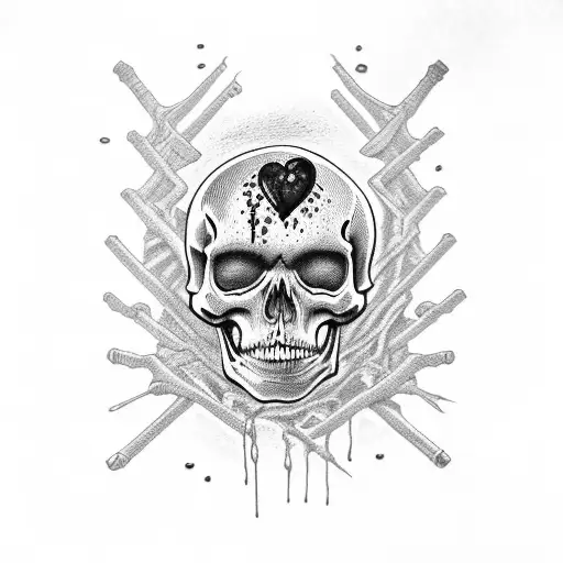 Skeleton With Bleeding Heart