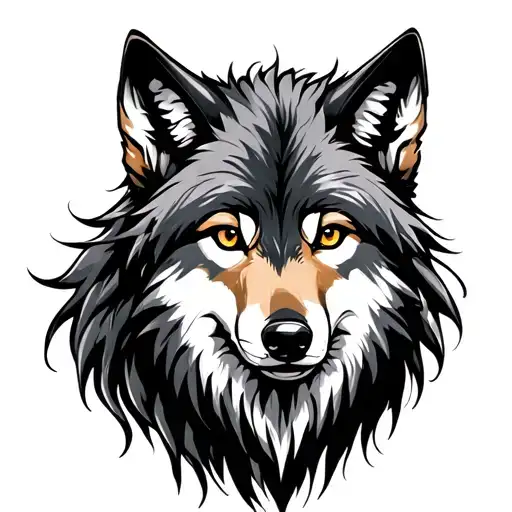 Very Young Wolf With Long Hair