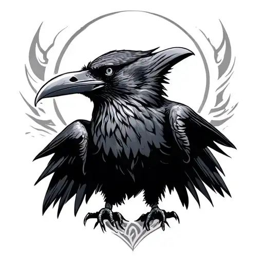 Badass Raven Looking Up