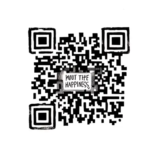 Qr Code With Written Happiness Quote With It