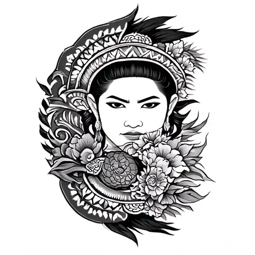 Samoan And Chinese Arm Sleeve Tattoo Design