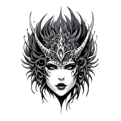 Neotribal Siren Evil Beautiful Face