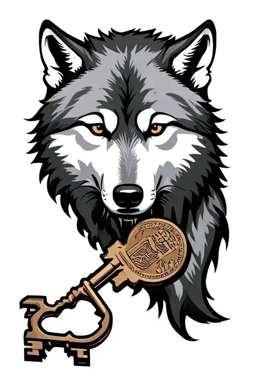 Wolf With A Key Doormat